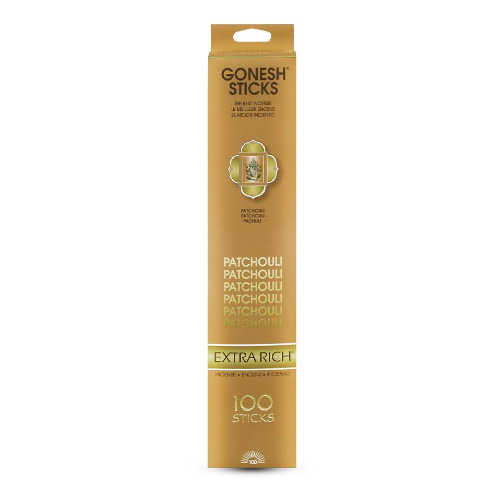 Gonesh - Extra Rich Scented Incense Sticks - Patchouli - 100 Pack